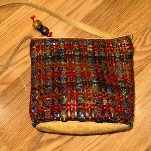 Vintage Sharif Multicolor Woven‎ Shoulder Bag Adjustable Strap